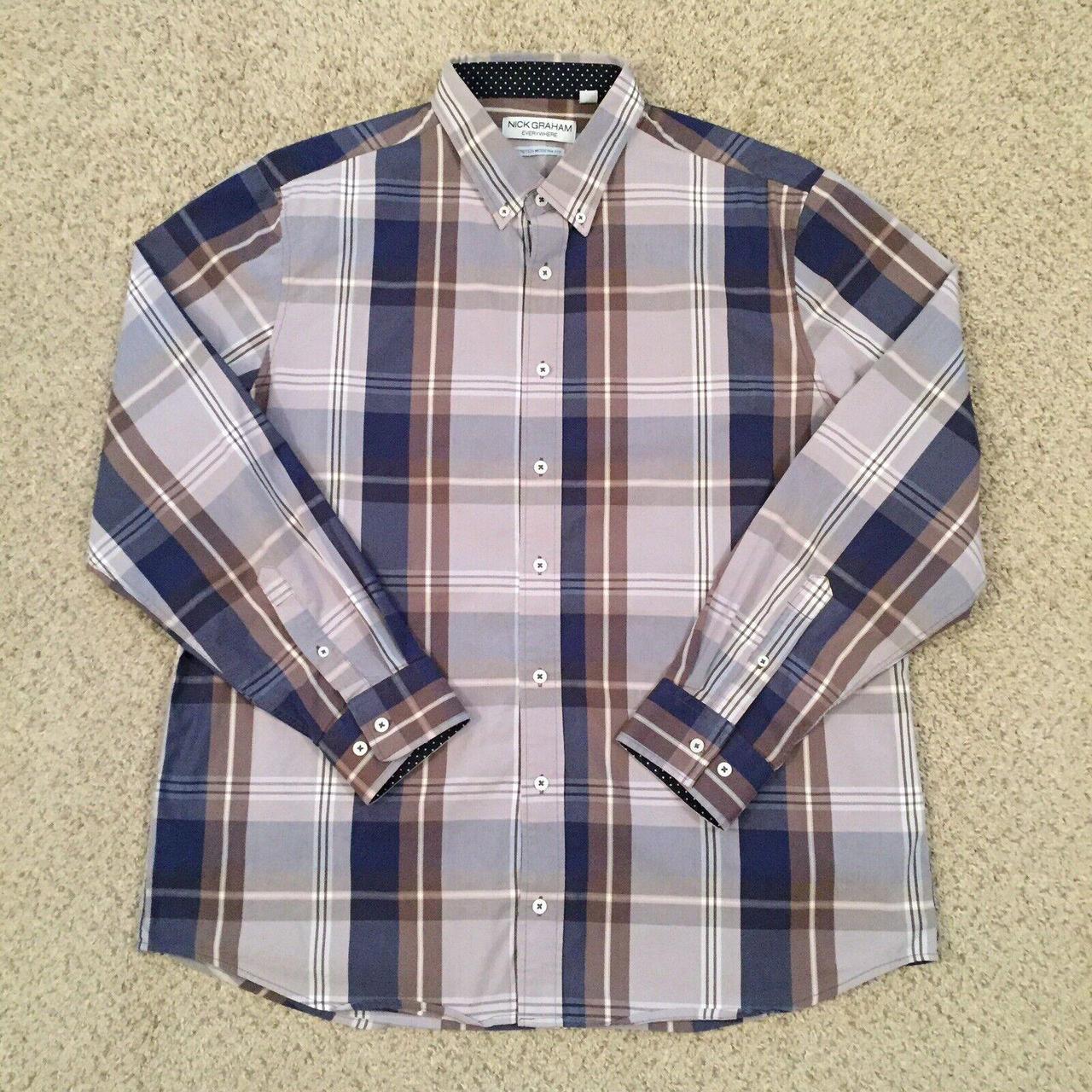 Nick Graham Shirt 2XL Long Sleeve Beige Button Up... - Depop