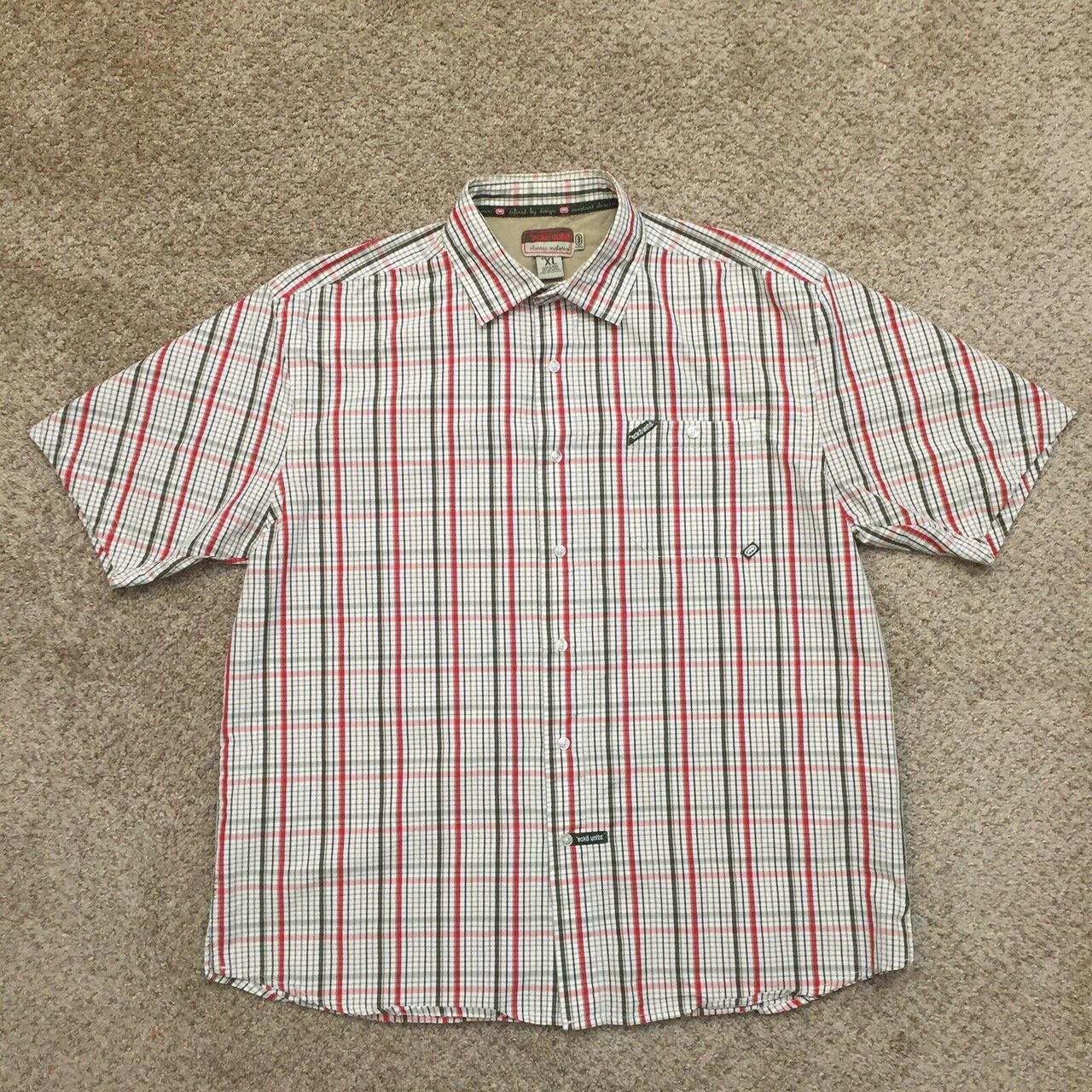 Ecko Unltd Button Up Shirt Mens Xl White Red Green Depop 6360