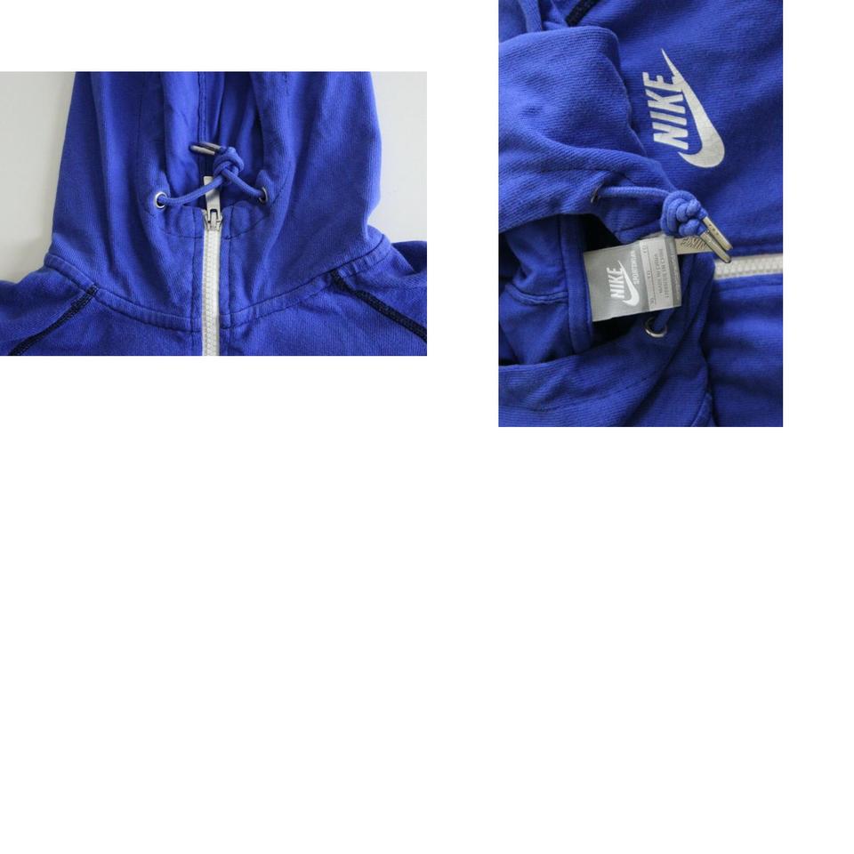 Retro Nike Blue Zippered Hoody SWEATER XL Athletic... - Depop
