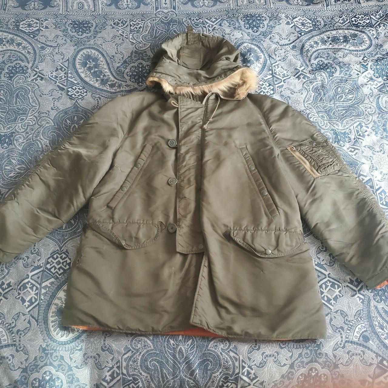 N-3B Flying Jacket Snorkel Parka Golden Feece Green... - Depop