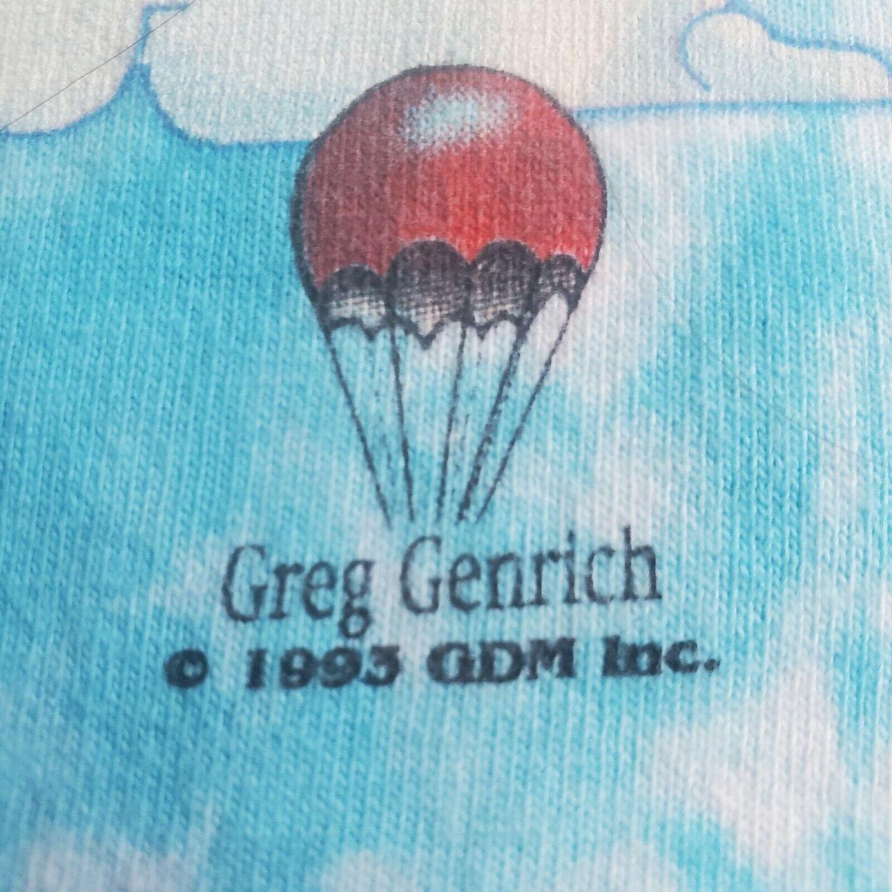 Liquid Blue Grateful Dead Parachute Bears Greg Genrich Tie Dye T-Shirt - Size Large