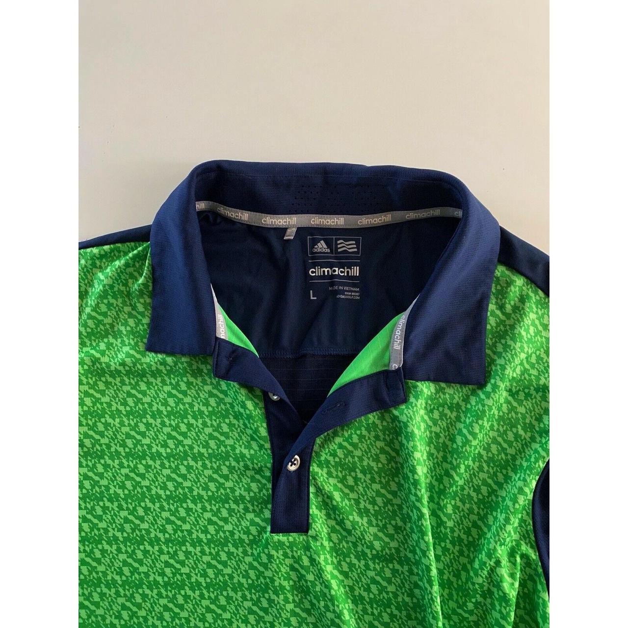 Adidas Men's Green and Blue Poloshirts Depop