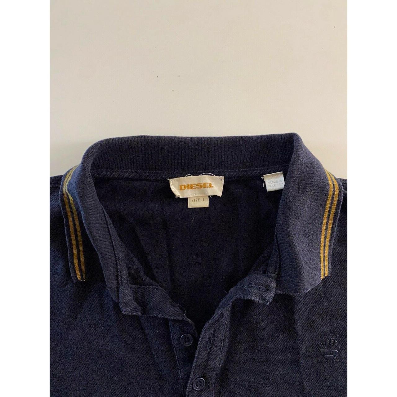 Diesel Black Gold Trim POLO SHIRT Large L Super Slim... - Depop