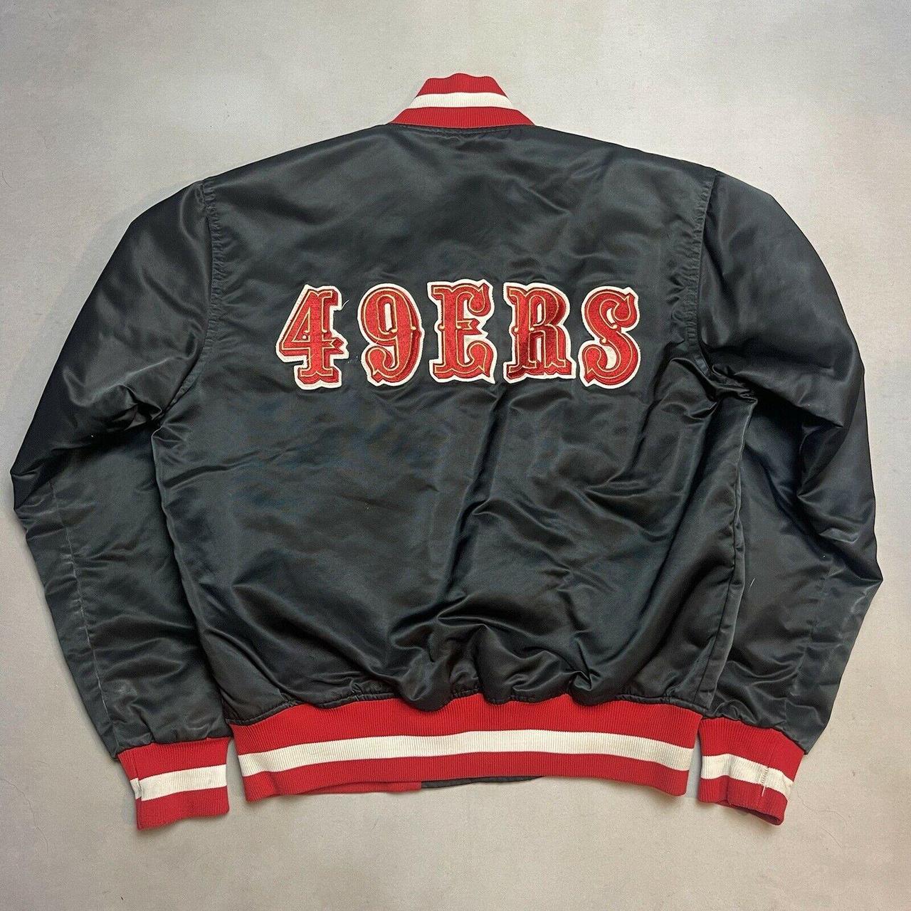 49ers black satin starter jacket