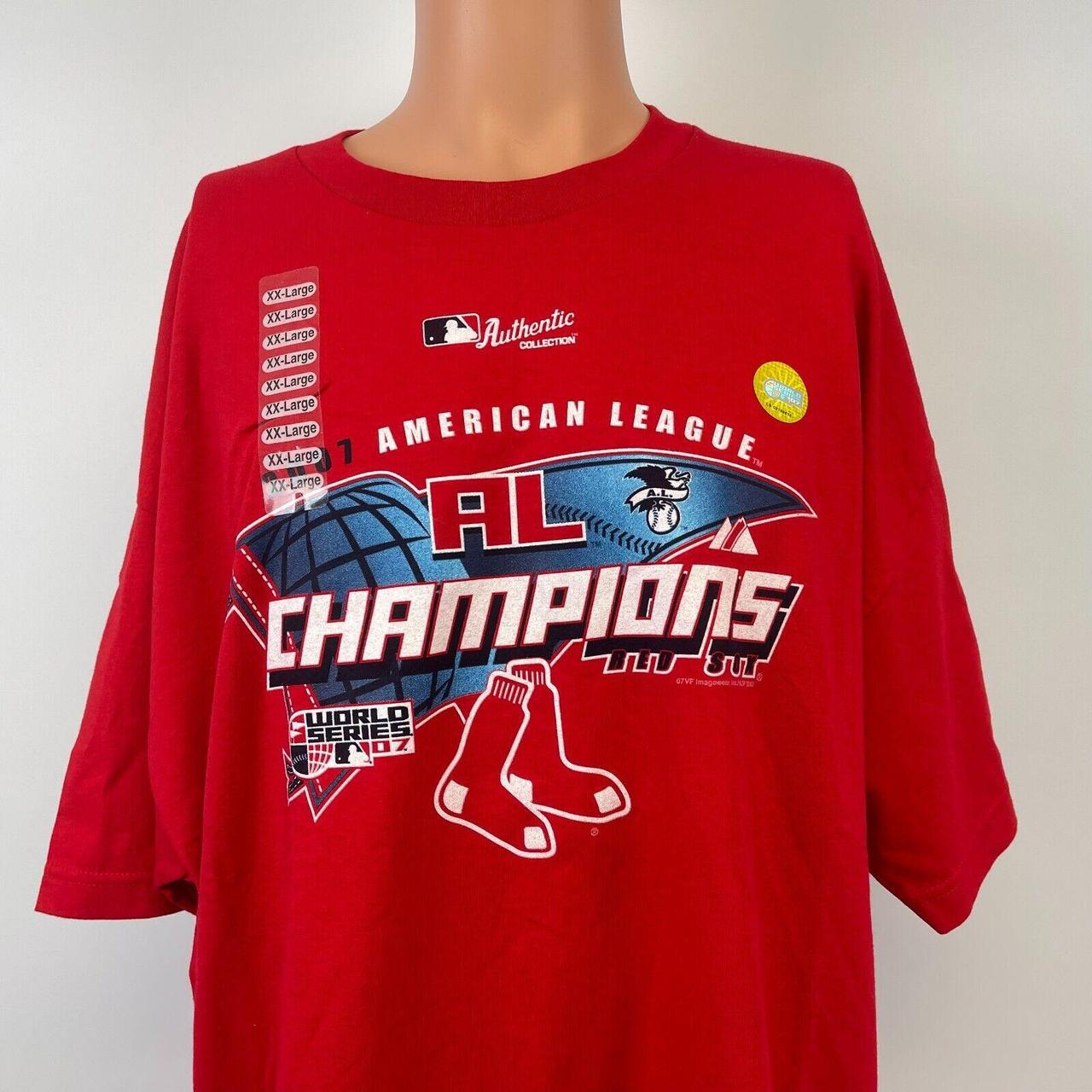 Boston Red Sox 2007 American League Champions T Shirt Majestic Red Men's 2XL