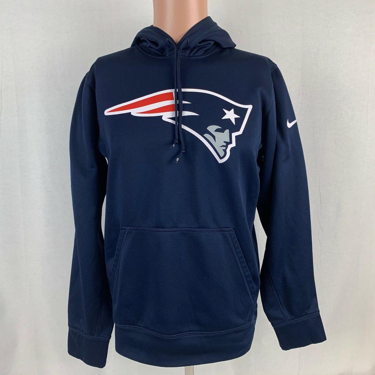 Nike Therma-Fit Navy Blue Patriots Hoodie - Depop