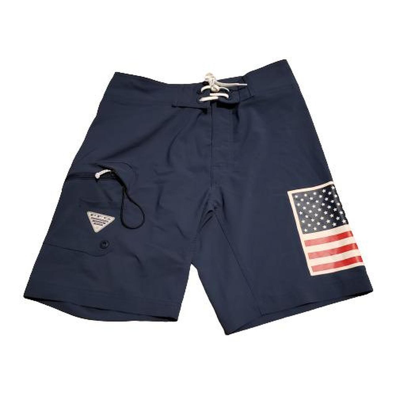 Columbia PFG Board Shorts USA Navy Blue Red Summer... Depop