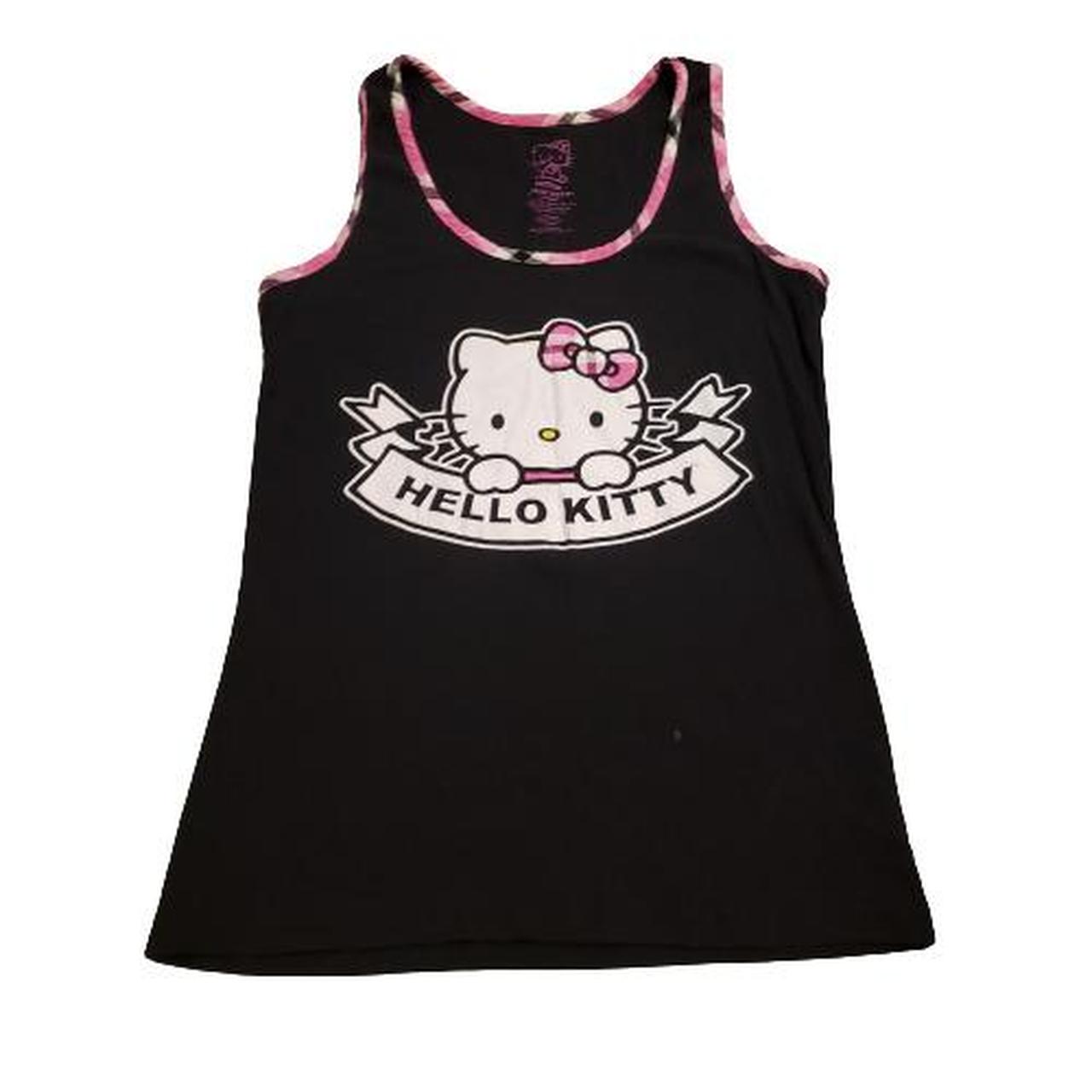 Hello Kitty Sanrio Sleepwear Tank Top Shirt Black... - Depop