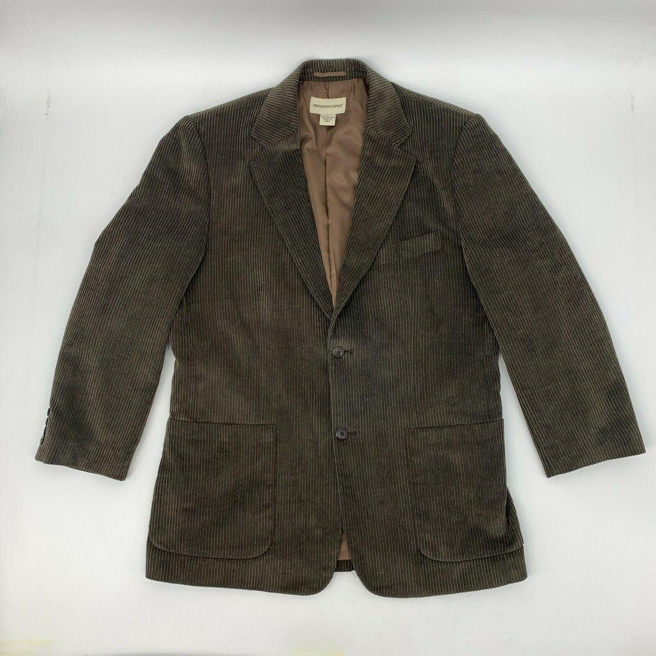 Pronto Uomo Corduroy Blazer Men's Size L Brown 2... - Depop