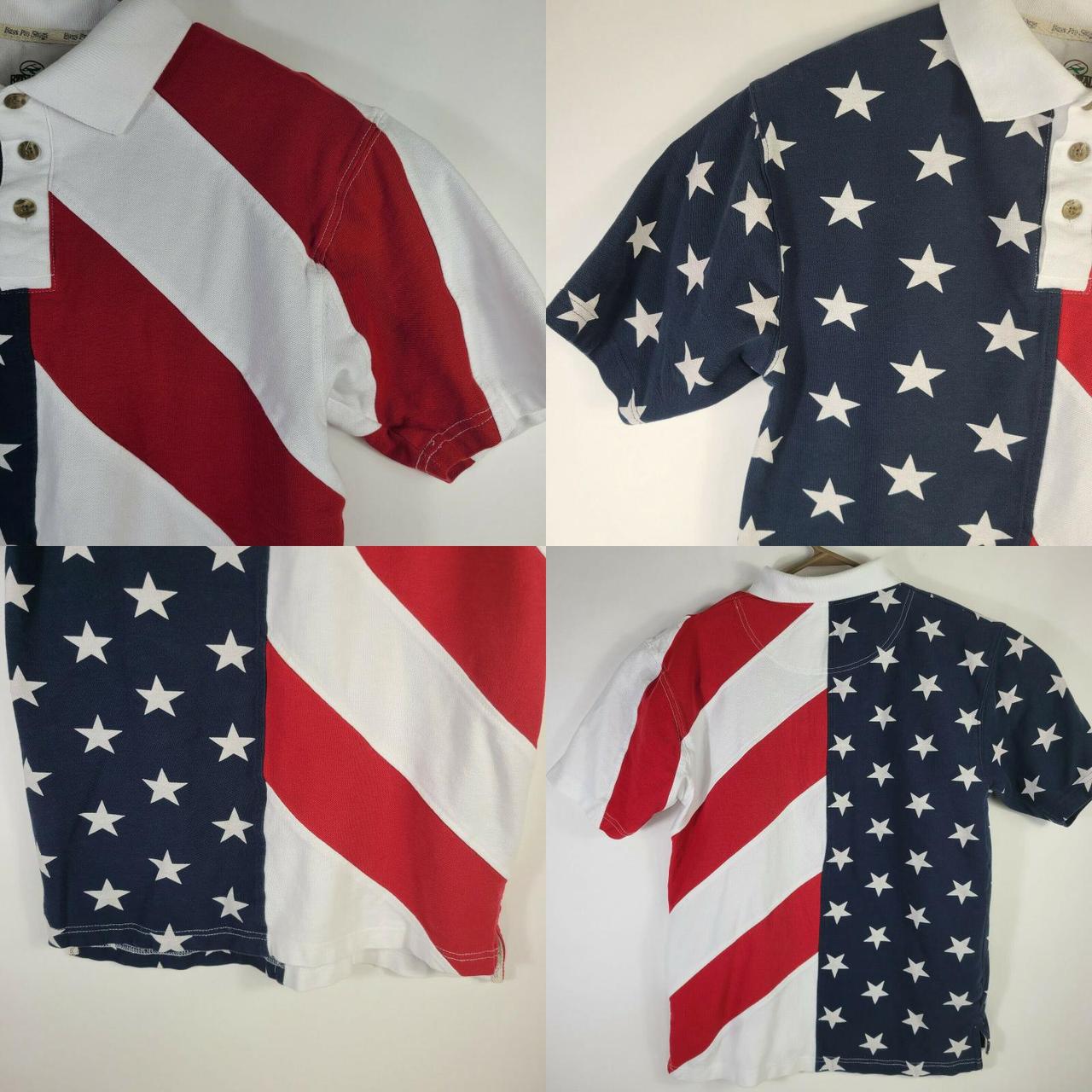 REDHEAD AMERICAN FLAG POLO SHIRT SZ S MENS SHORT... Depop