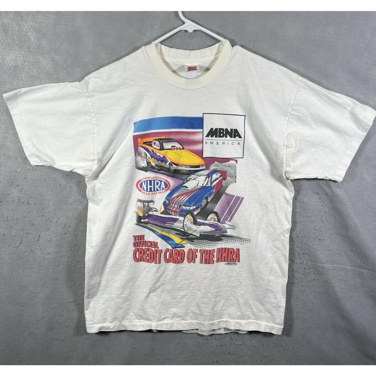 VINTAGE NHRA DRAG RACING CAR MBNA CREDIT CAR T-SHIRT... - Depop