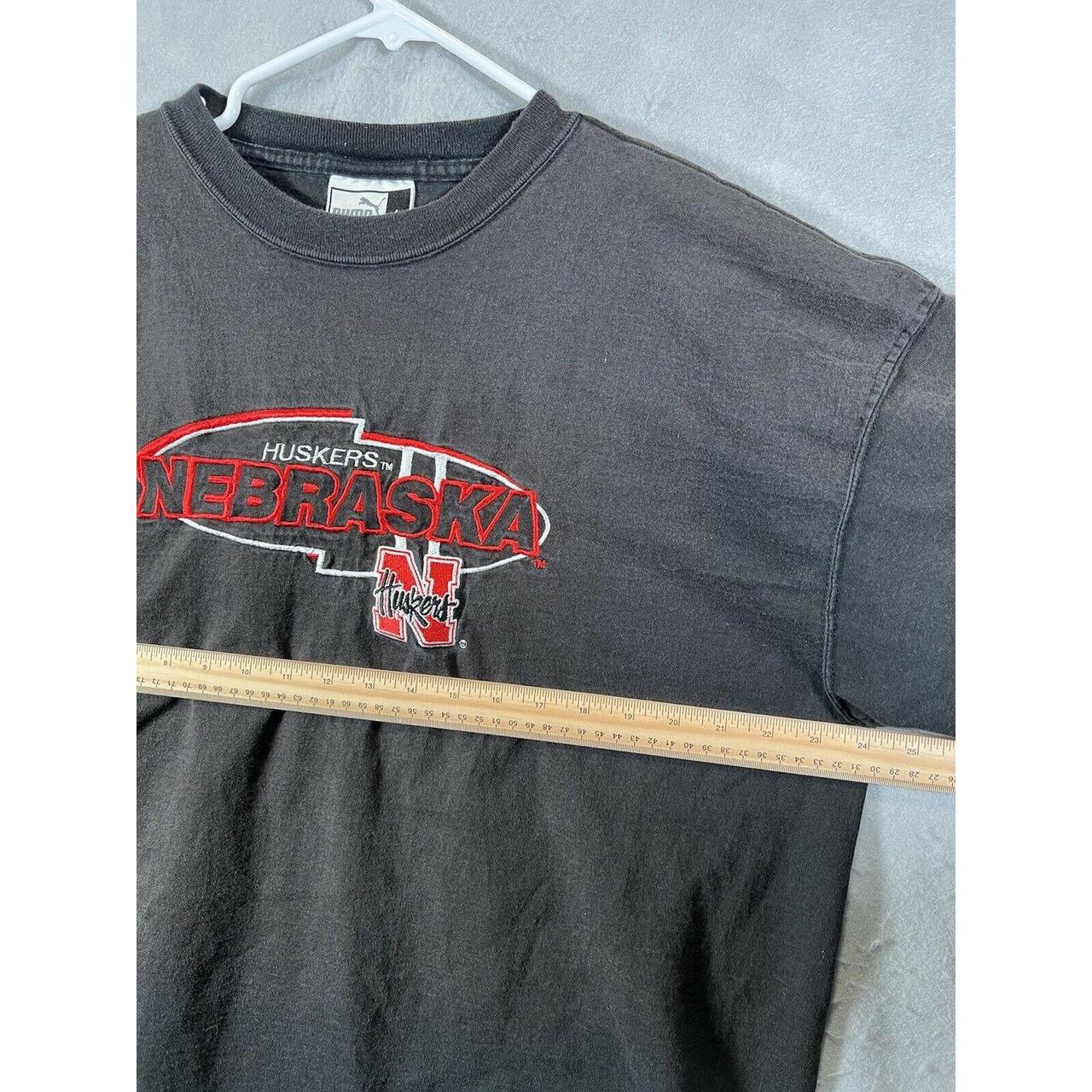 A1 VINTAGE NEBRASKA HUSKERS T-SHIRT TEE PUMA BLACK... - Depop