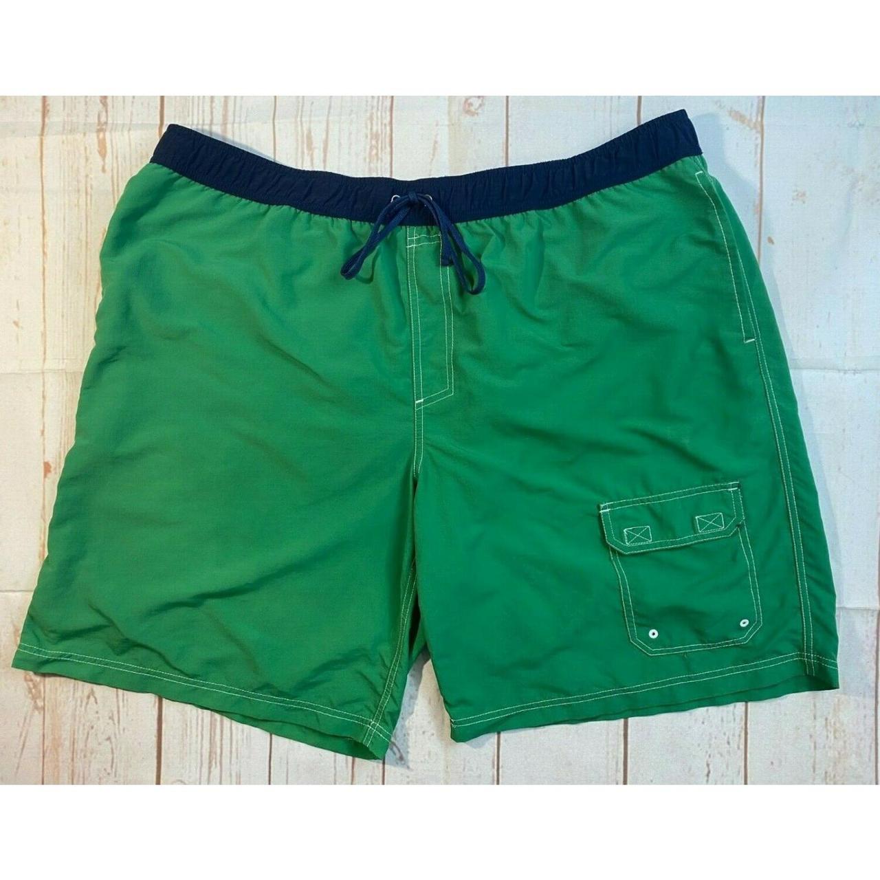 LL BEAN SWIM TRUNKS MEN XXL GREEN LINED ELASTIC... - Depop