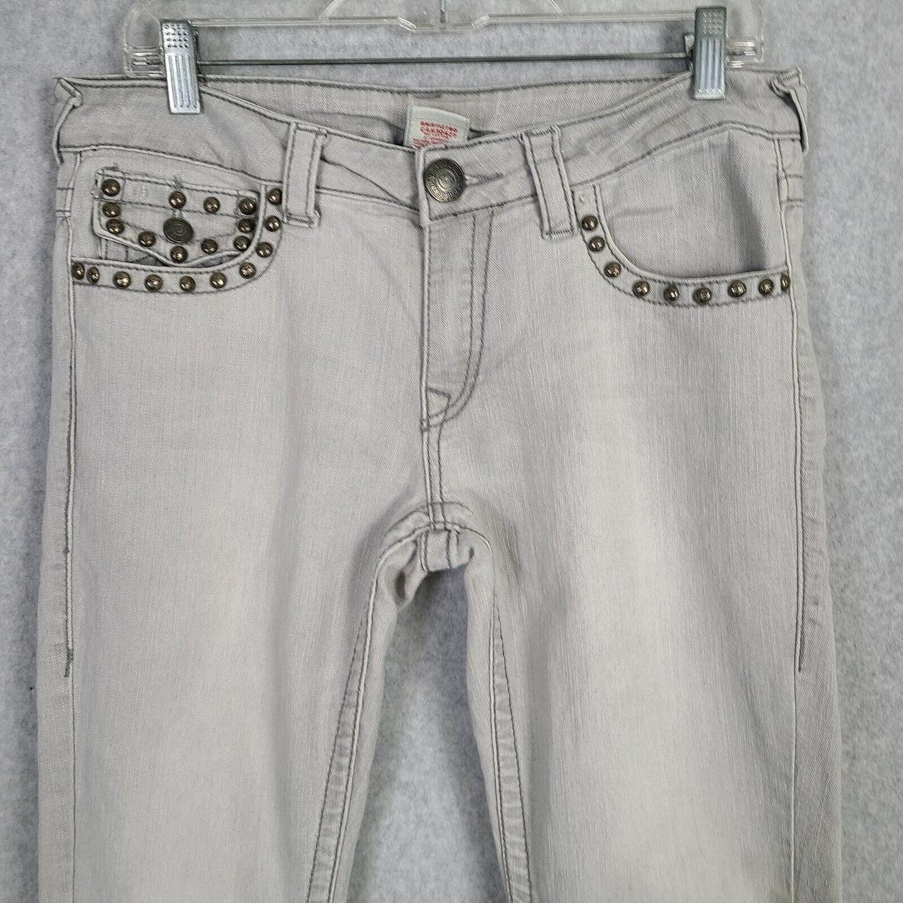 TRUE RELIGION WOMENS JEANS JULIE SIZE 30 LIGHT GRAY... - Depop