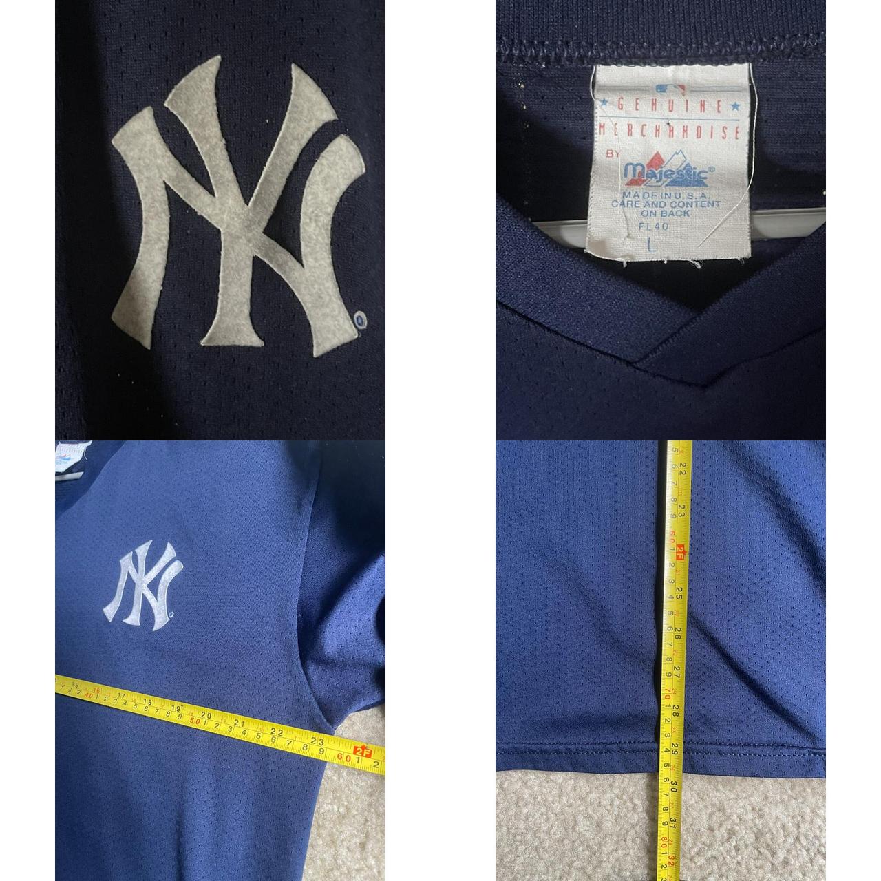 Vintage New York Yankees Majestic Pullover V-Neck Jersey (Navy) Sz L USA  Shirt