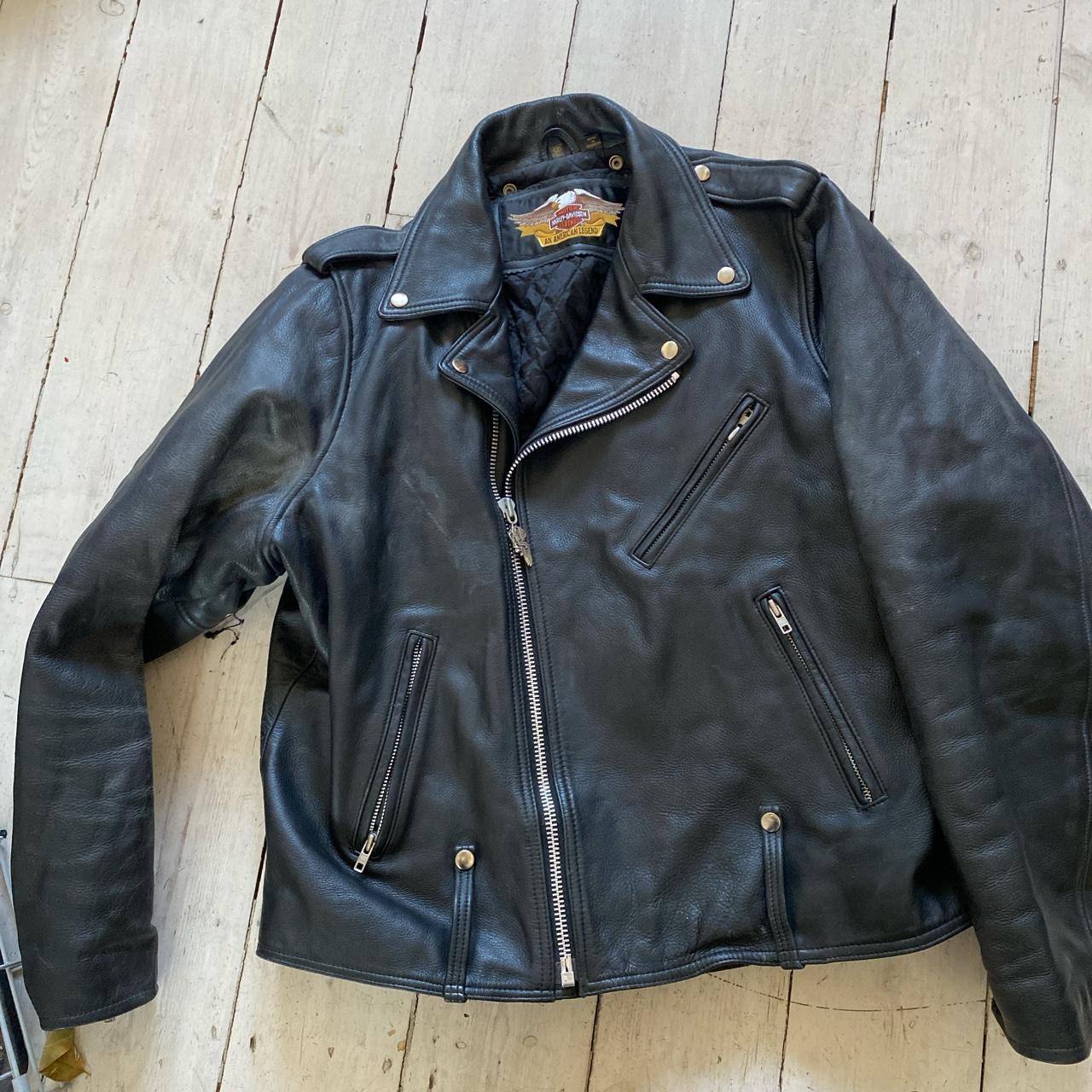 Vintage Harley Davidson leather jacket - Depop