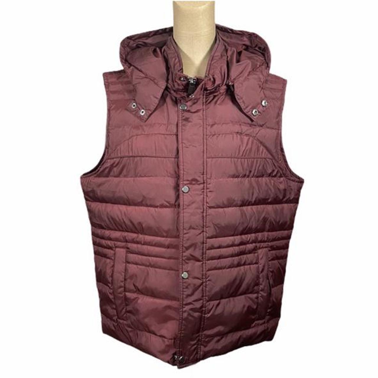 maroon down vest