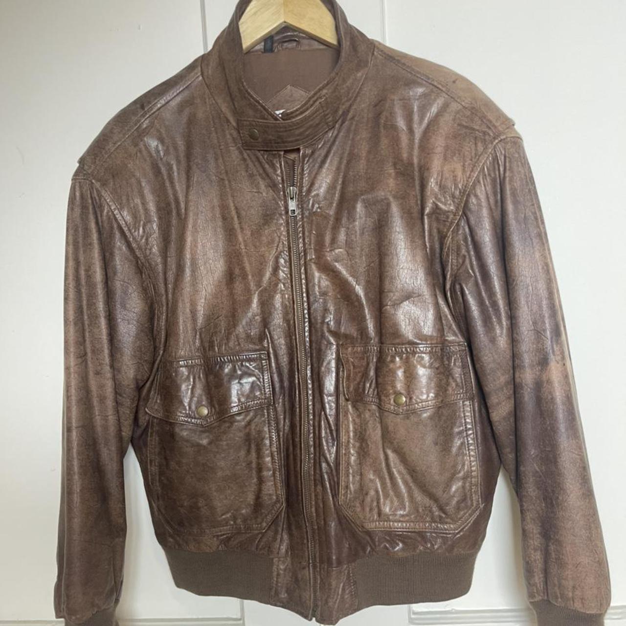 Vintage Avanti bomber jacket. Brown... - Depop