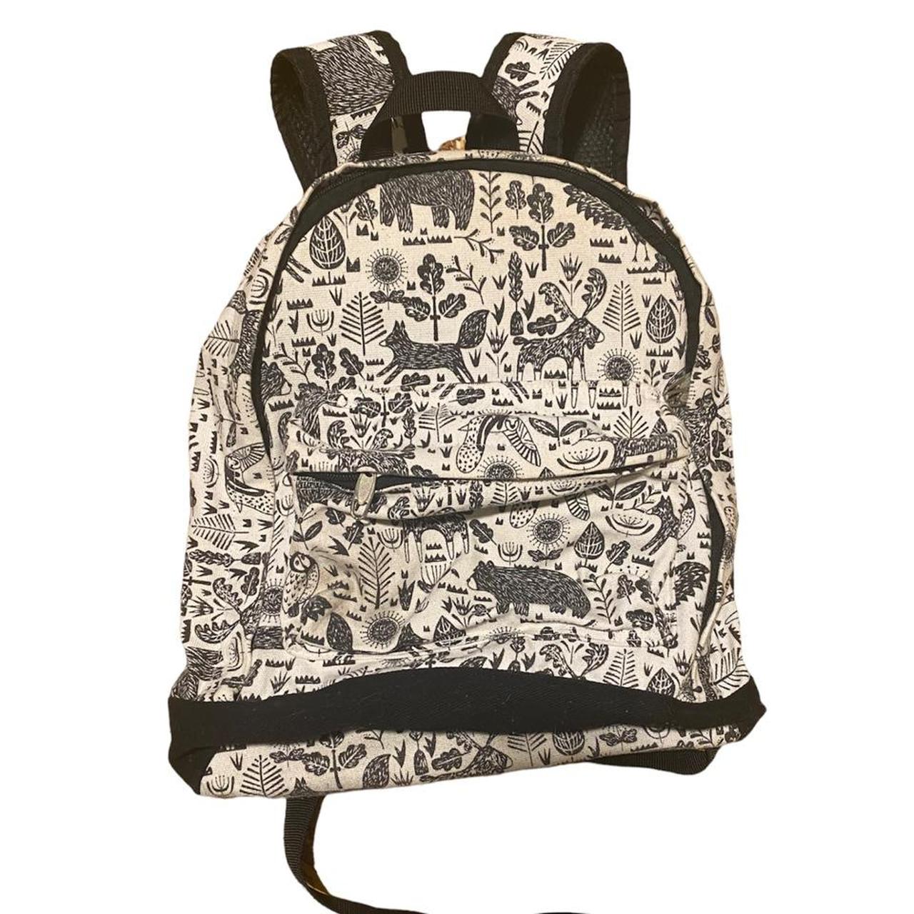 animal / forest print mini backpack kathmandu... Depop