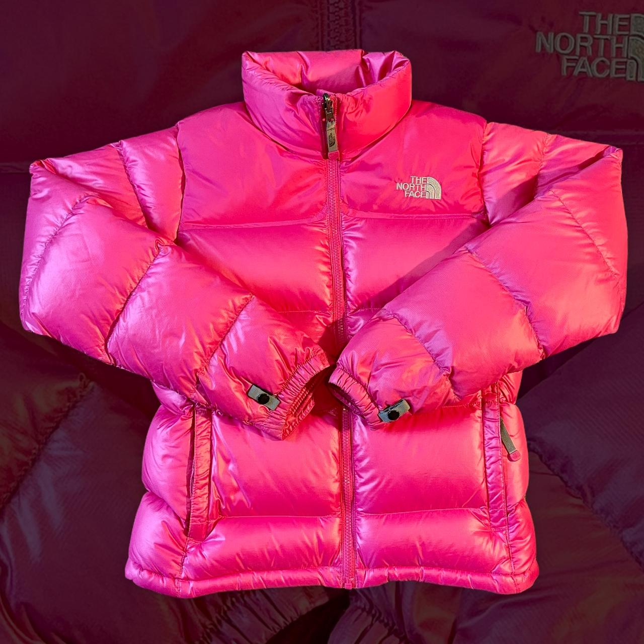 hot pink north face jacket