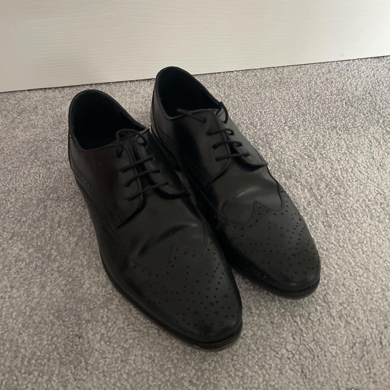 Black brogues River Island Worn once size Depop