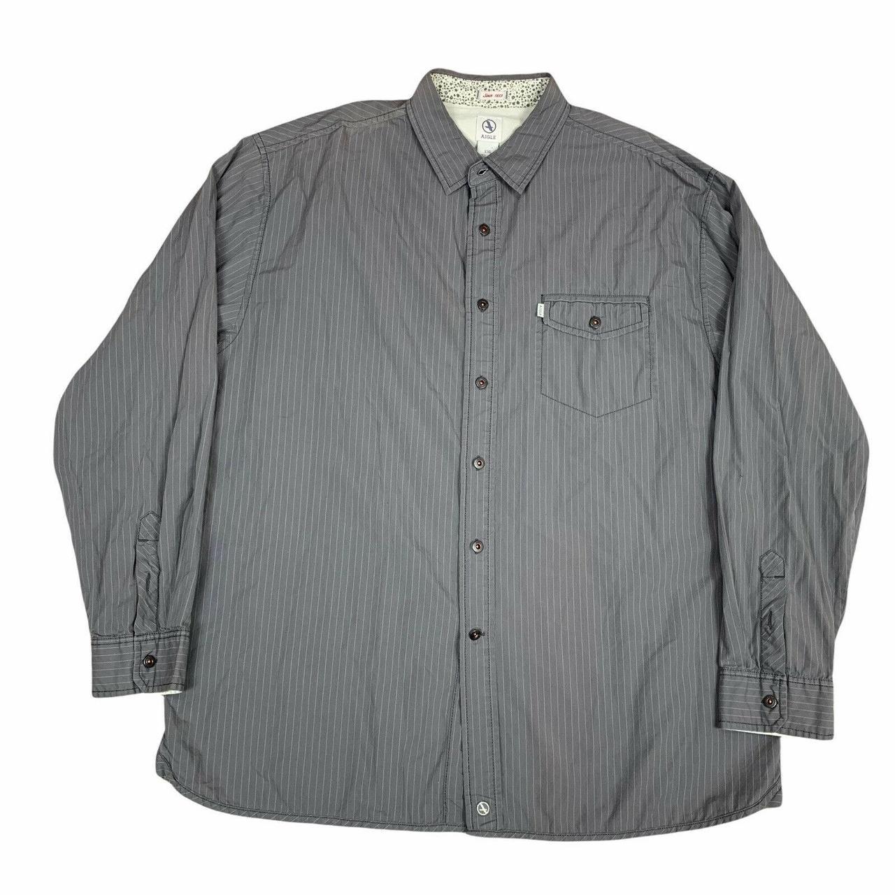 Aigle Button Up Shirt Mens XXL 2XL Gray White... Depop