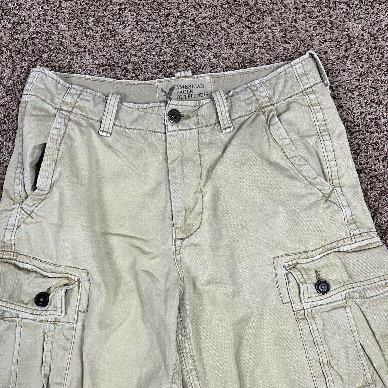 American Eagle Outfitters Men's Brown and Tan Shorts Depop