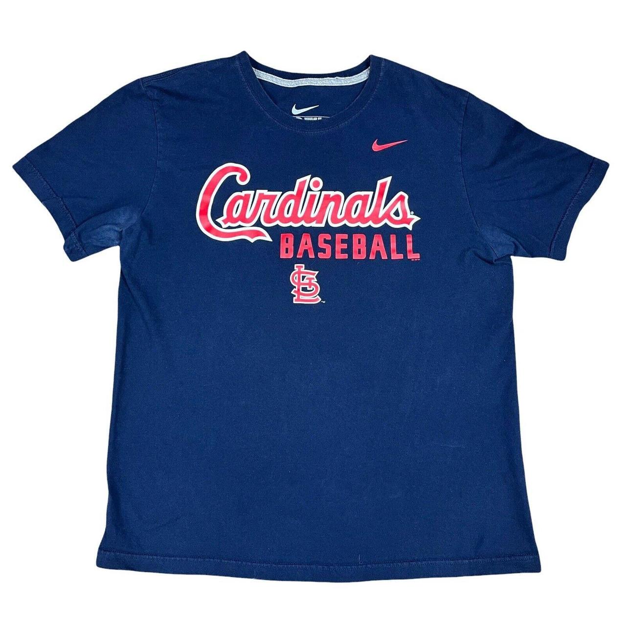 St. Louis Cardinals Nike Baseball Dri-Fit Blue Polo - Depop