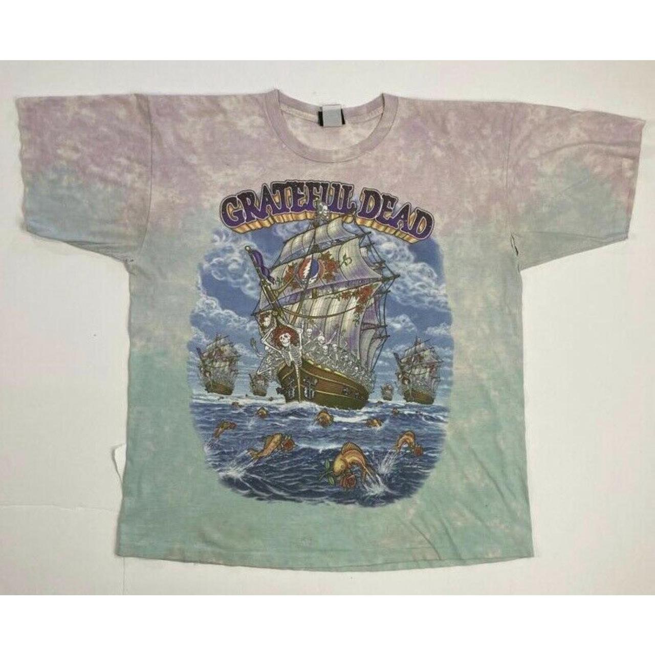 VINTAGE VTG GRATEFUL DEAD SHIP OF FOOLS LIQUID BLUE... - Depop