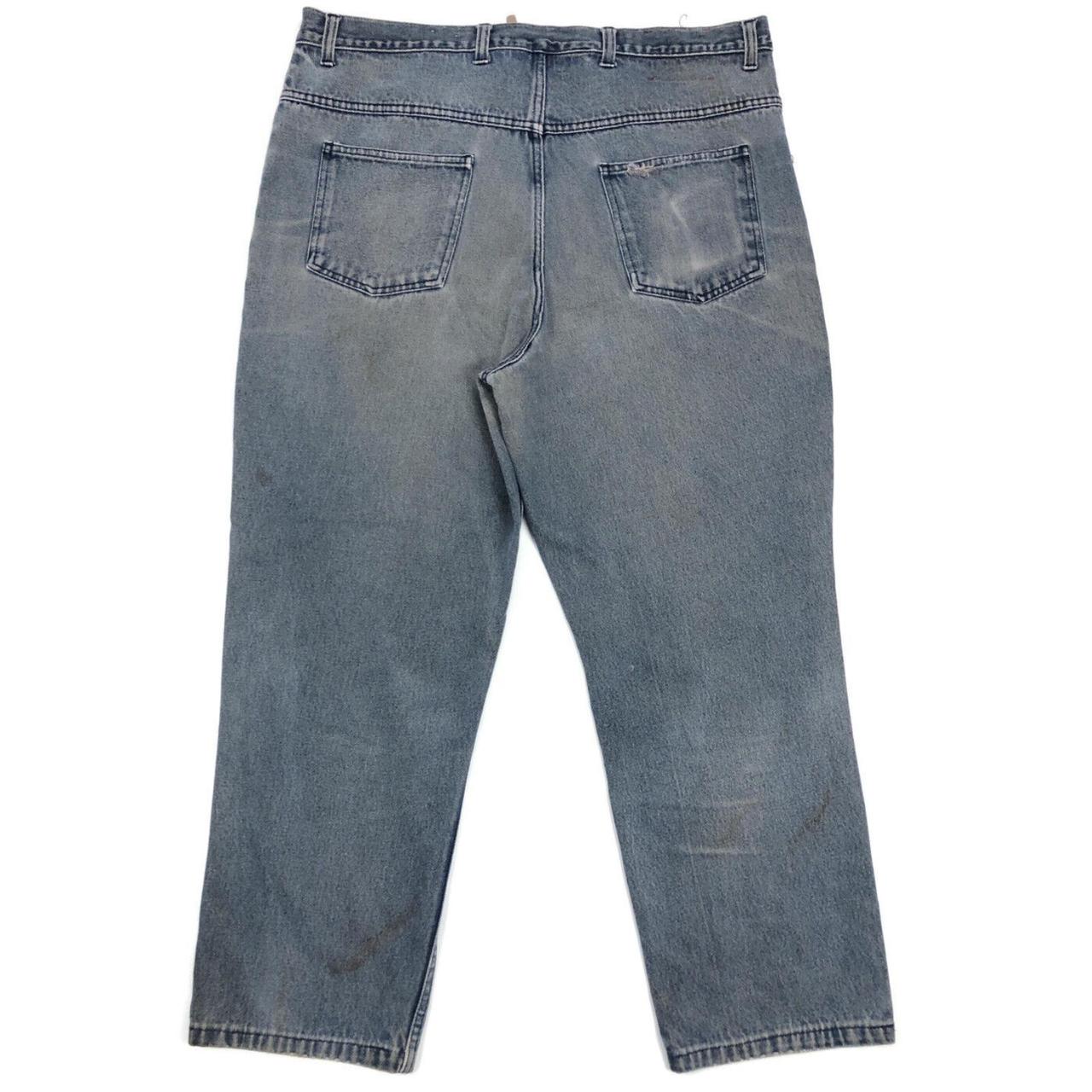 vintage 90s 80s Work Worn Ripped Up Jeans Mens 38x27... - Depop