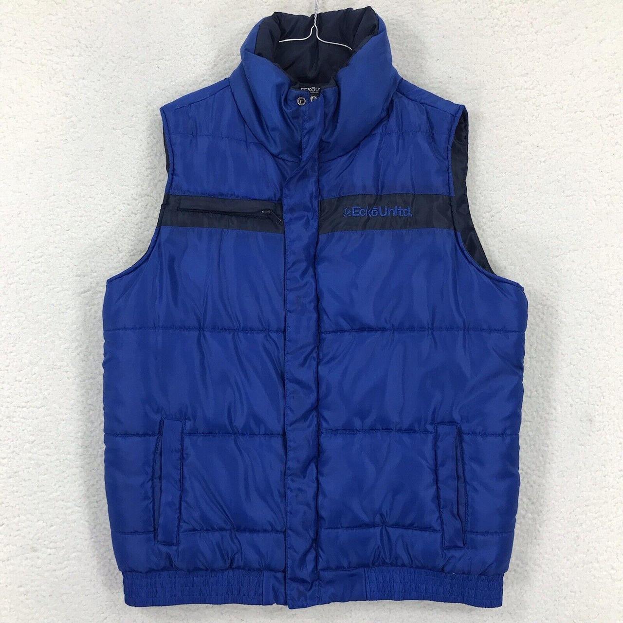 Ecko Unltd Vest Mens Large Blue Puffer Full Zip... - Depop