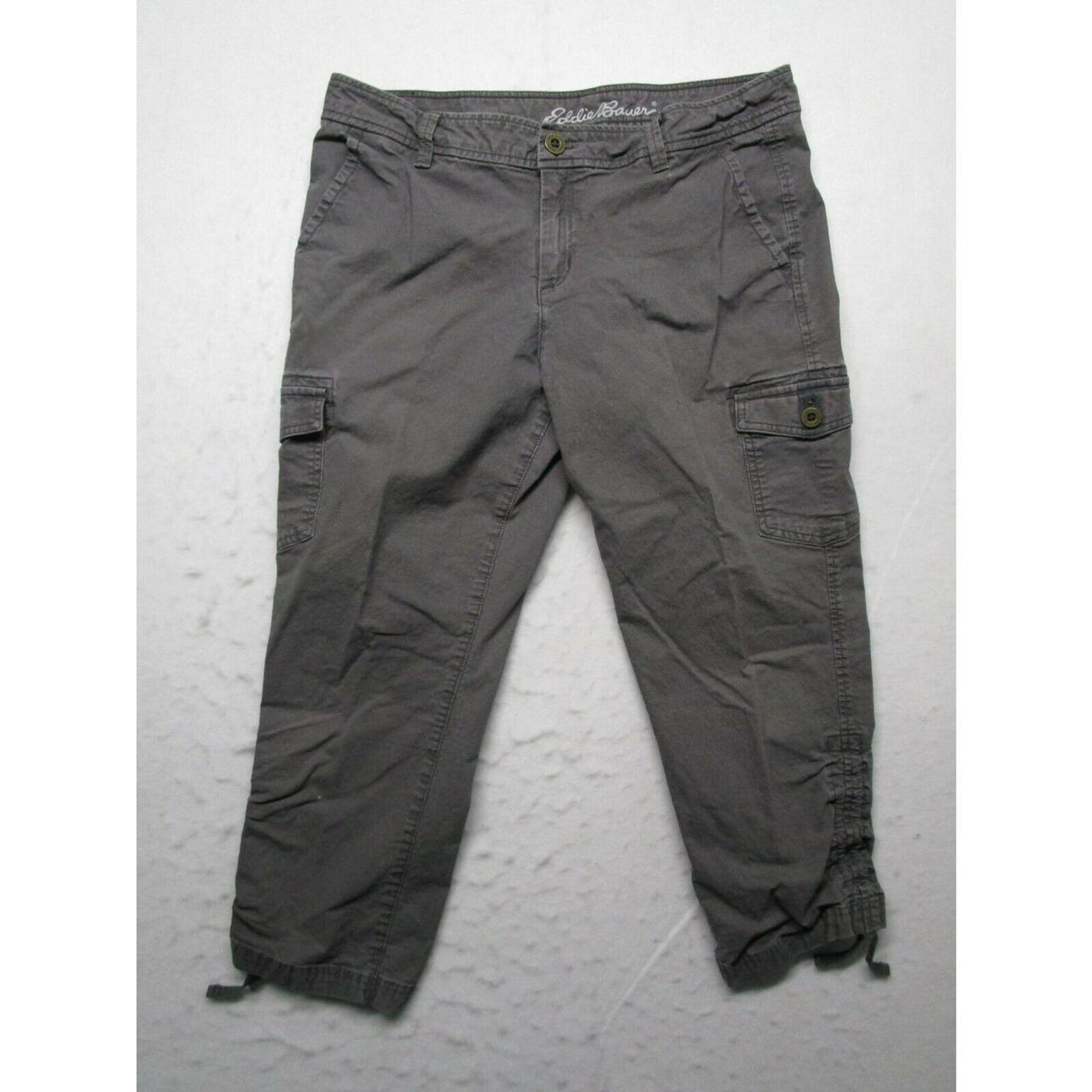 Eddie Bauer Cargo Pants Womens 10 Mid Rise Gray... - Depop