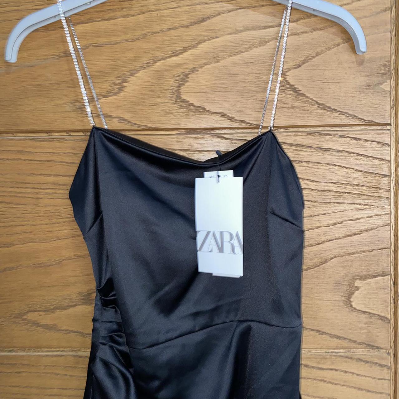 Zara black strappy dress with rhinestone... Depop