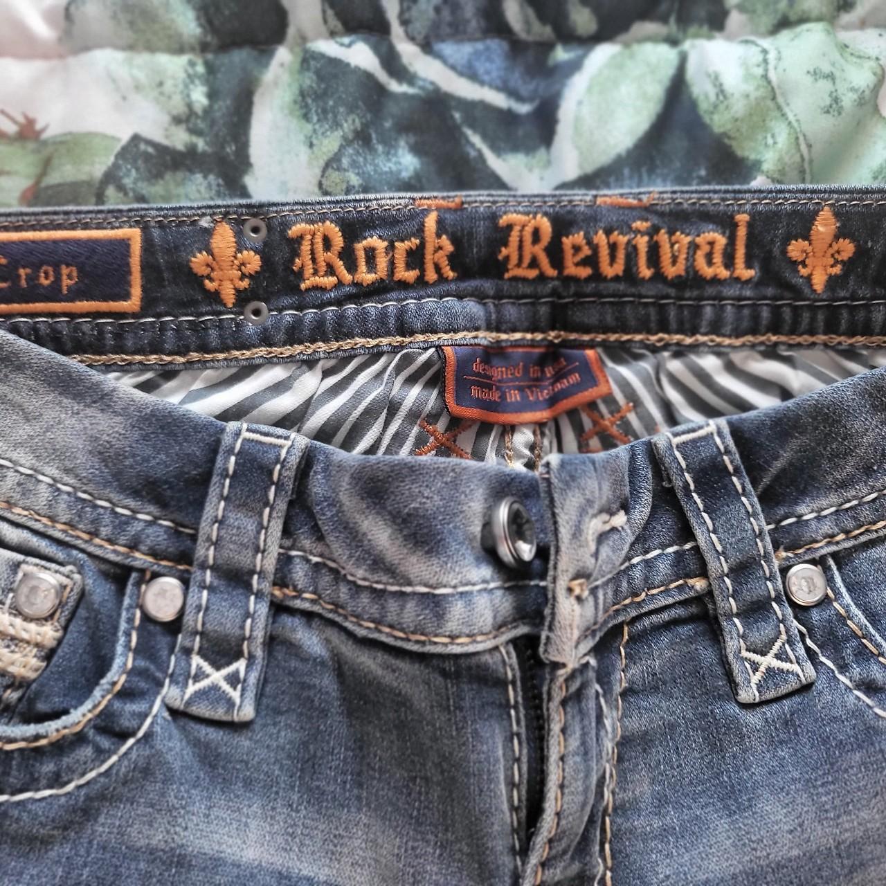 Never used lowrise Rock Revival Cropped jeans size... - Depop