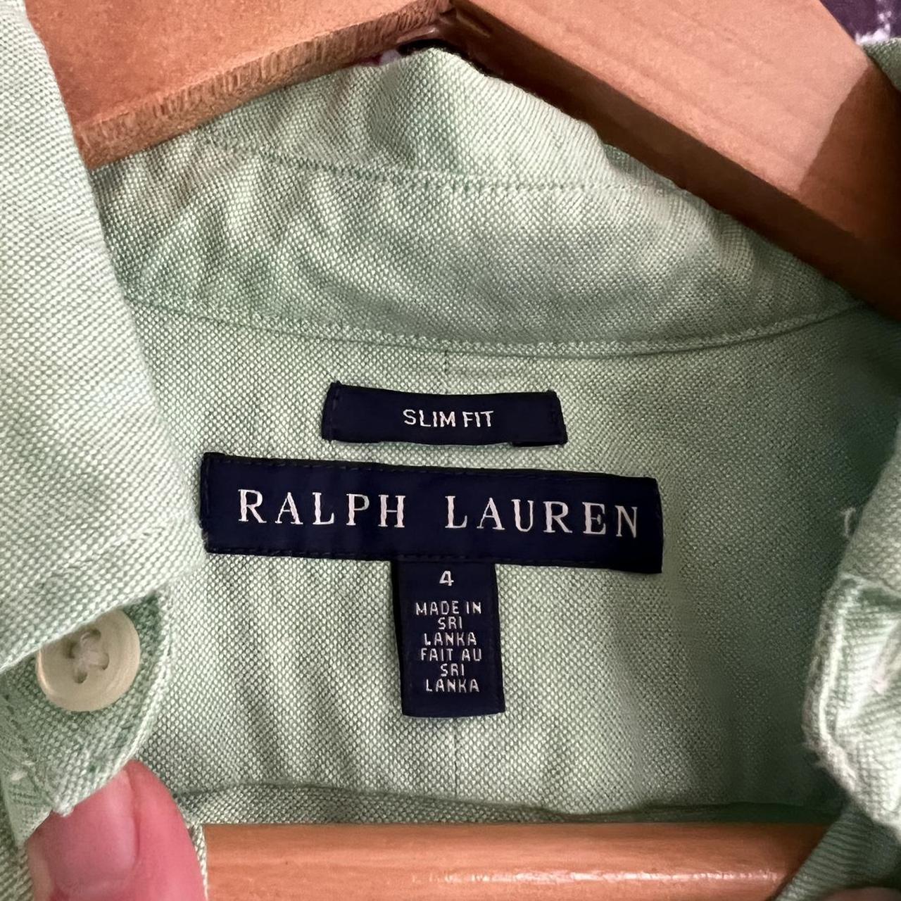 Ralph Lauren Polo Green Button Up Slim Fit Dressy... - Depop