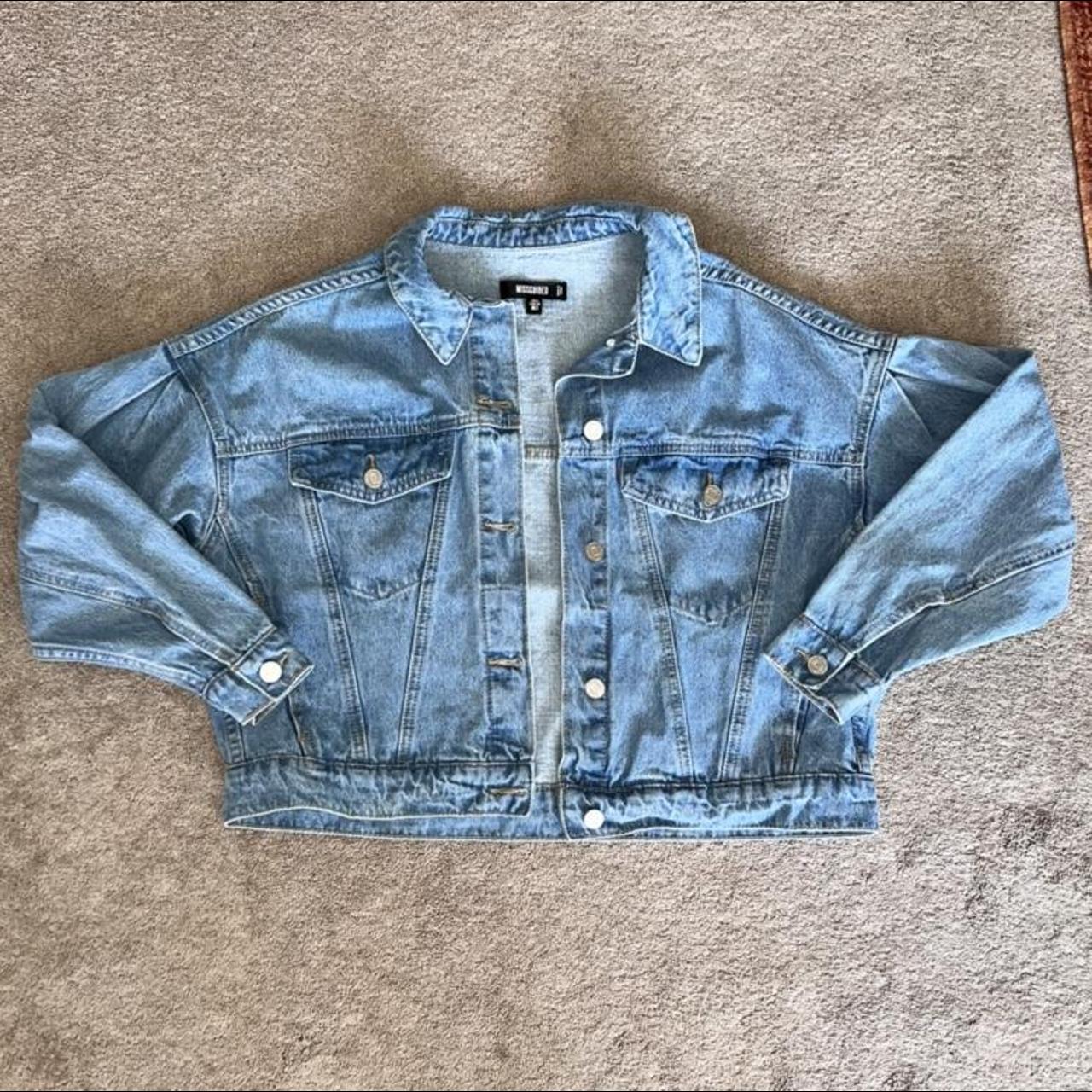 Blue oversized denim sale jacket missguided