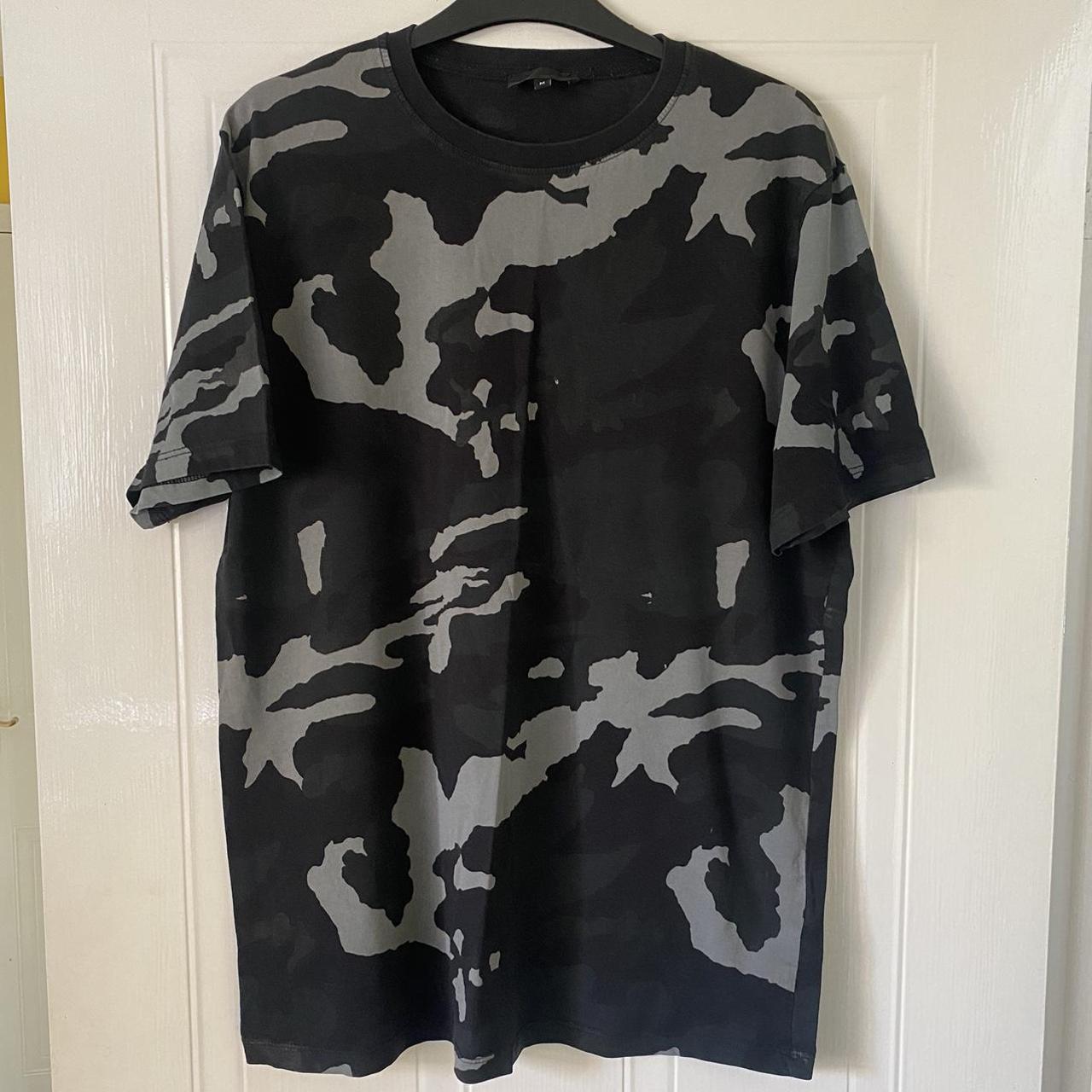 Medium blue and grey camouflage camo river island... - Depop