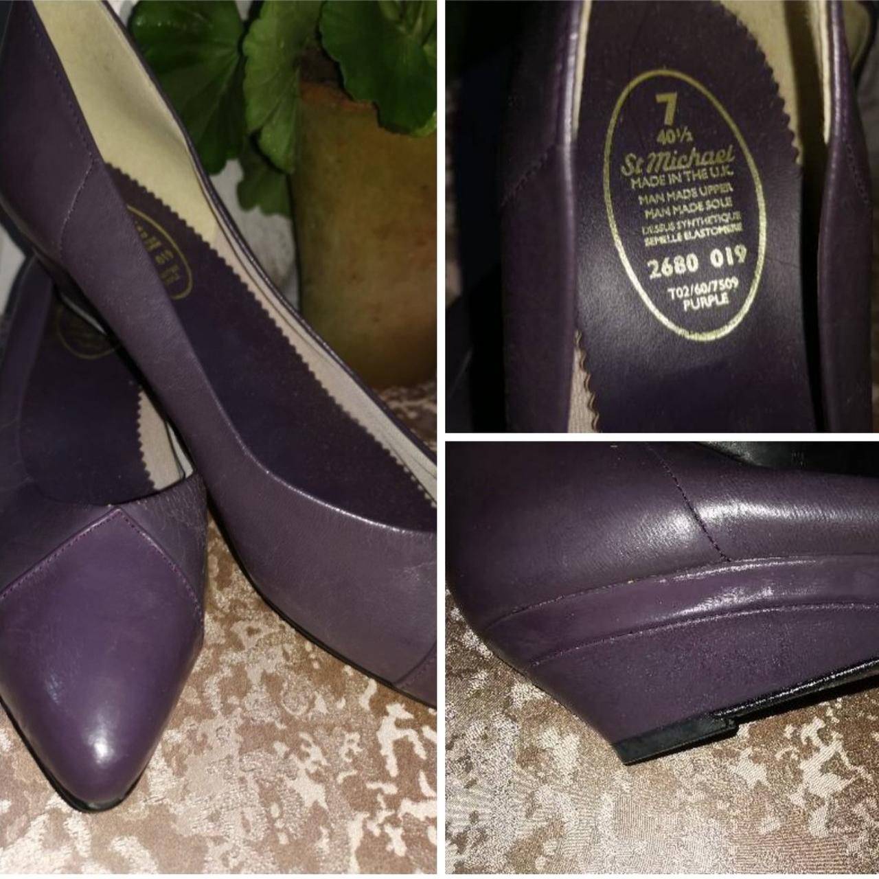 Ladies Purple small wedge vintage shoes St