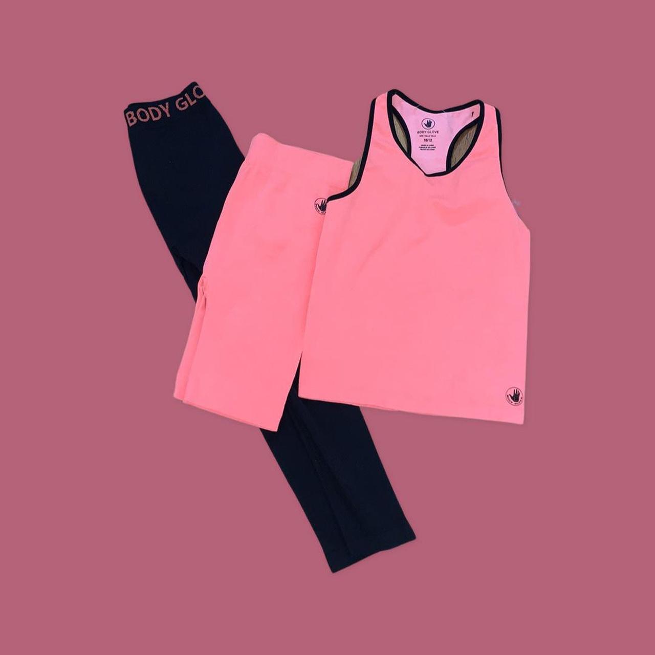 Women's Black and Pink Leggings Depop