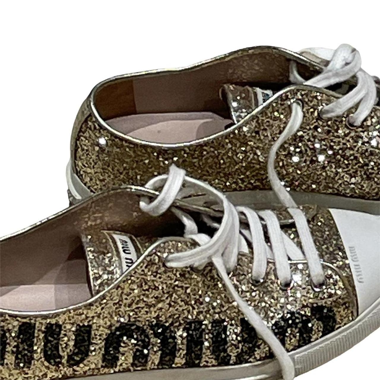 Miu Miu Calzature Donna Glitter Sneaker Pirite - NOBLEMARS