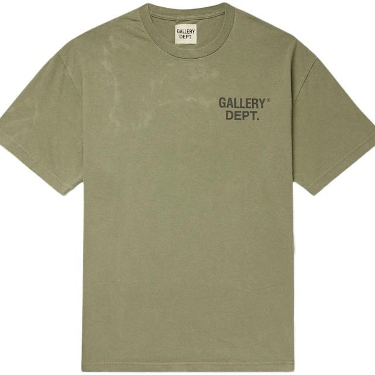 Gallery Dept. Men's Khaki and Green T-shirt | Depop