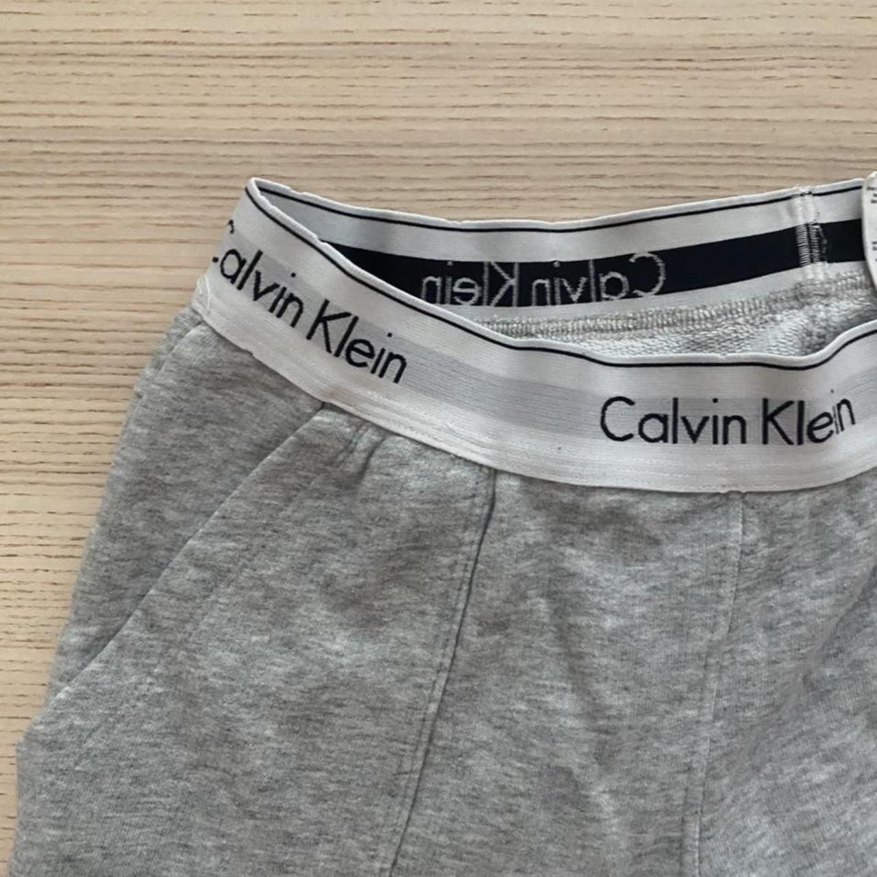 Calvin Klein Women's White and Grey Joggerstracksuits Depop