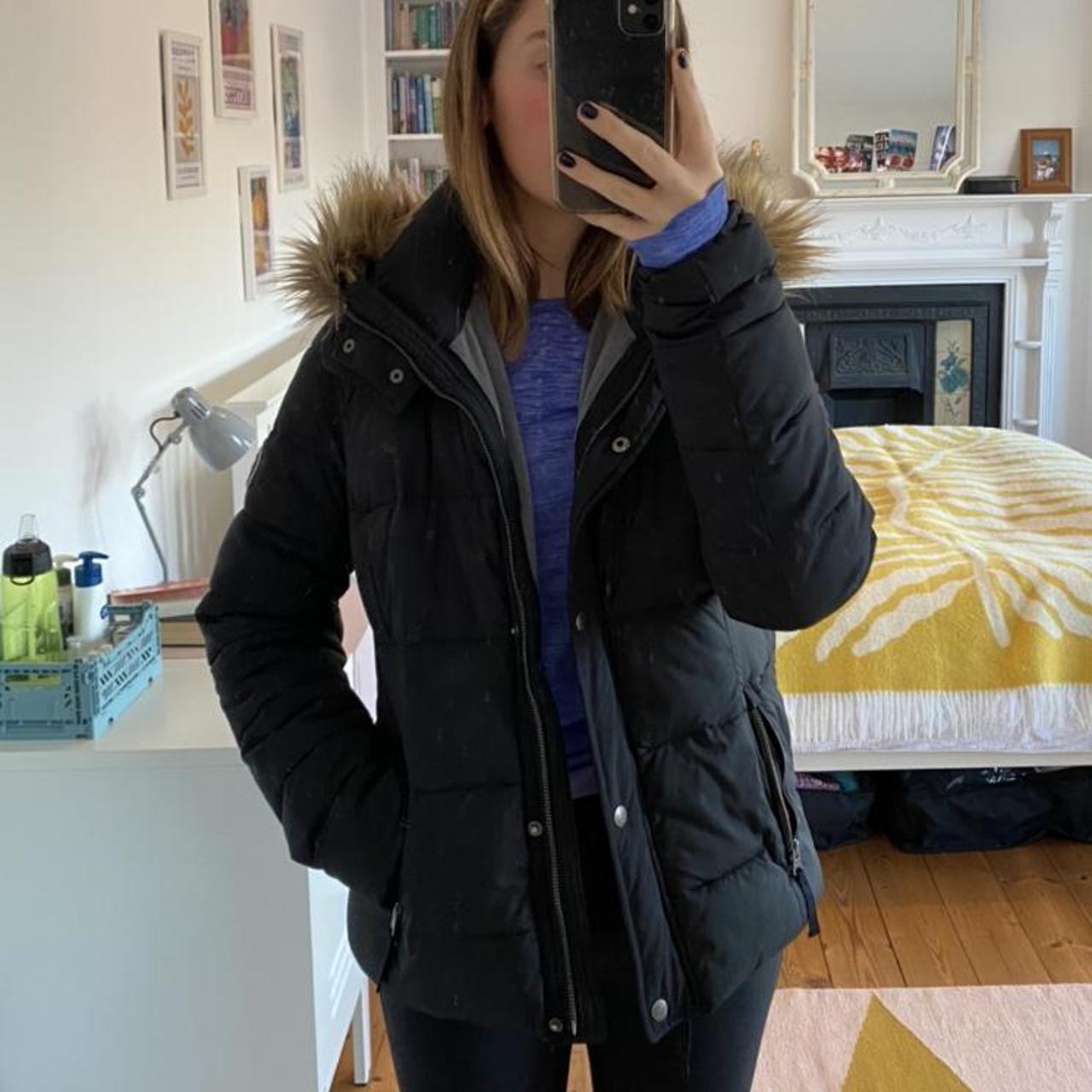 abercrombie and fitch black puffer jacket