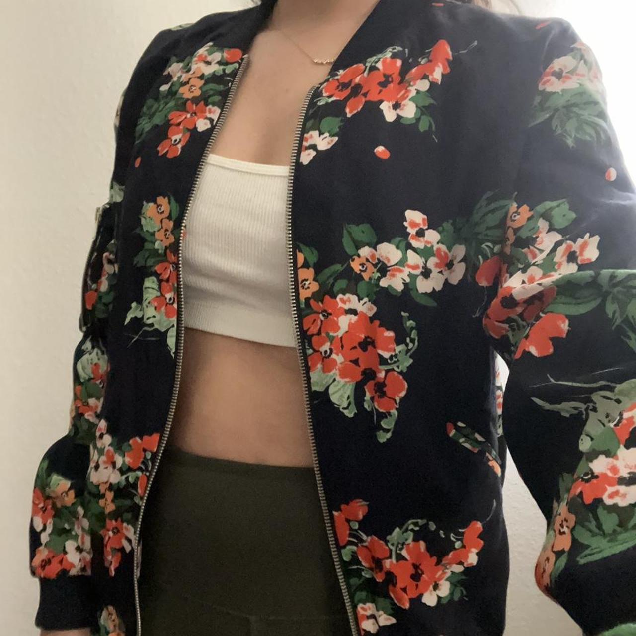 Zara store floral bomber