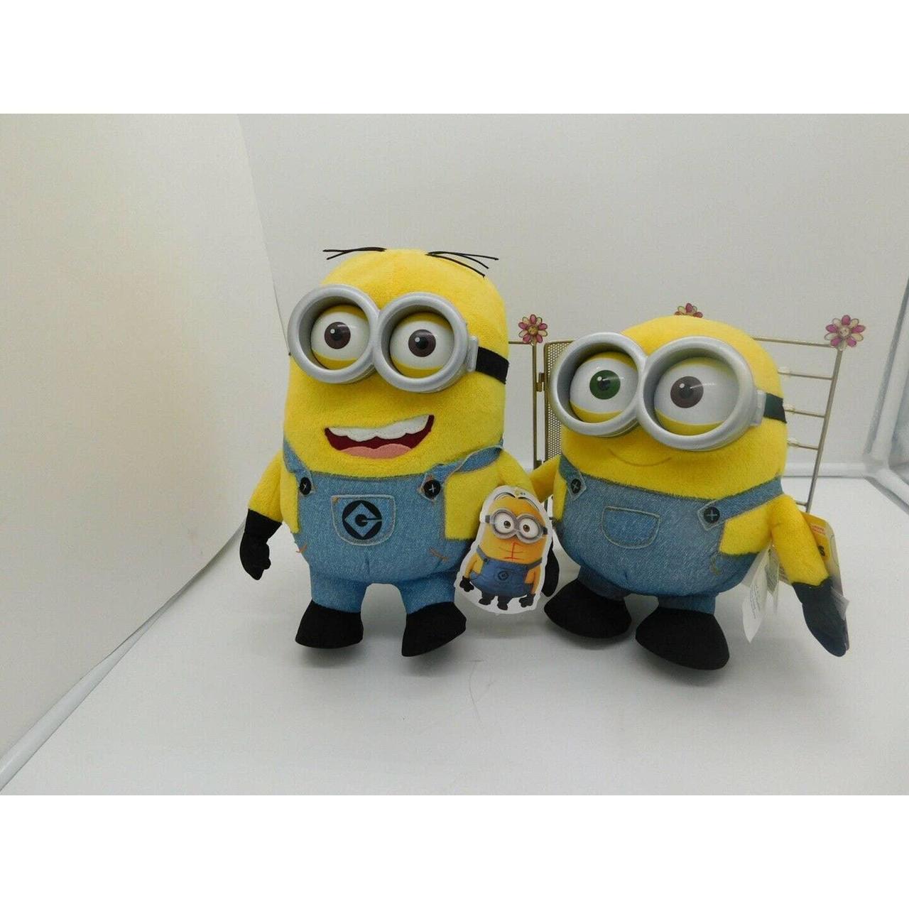 TWO PLUSH MINIONS DAVE & BOB Illumination... - Depop