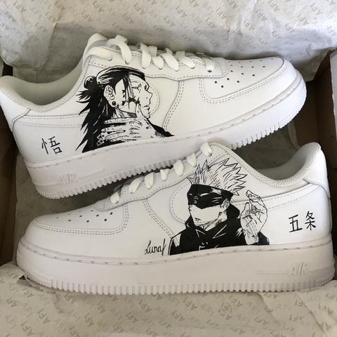 New Custom Nike Air Force 1 White Low Trainers Dragon Artwork Message For  Size