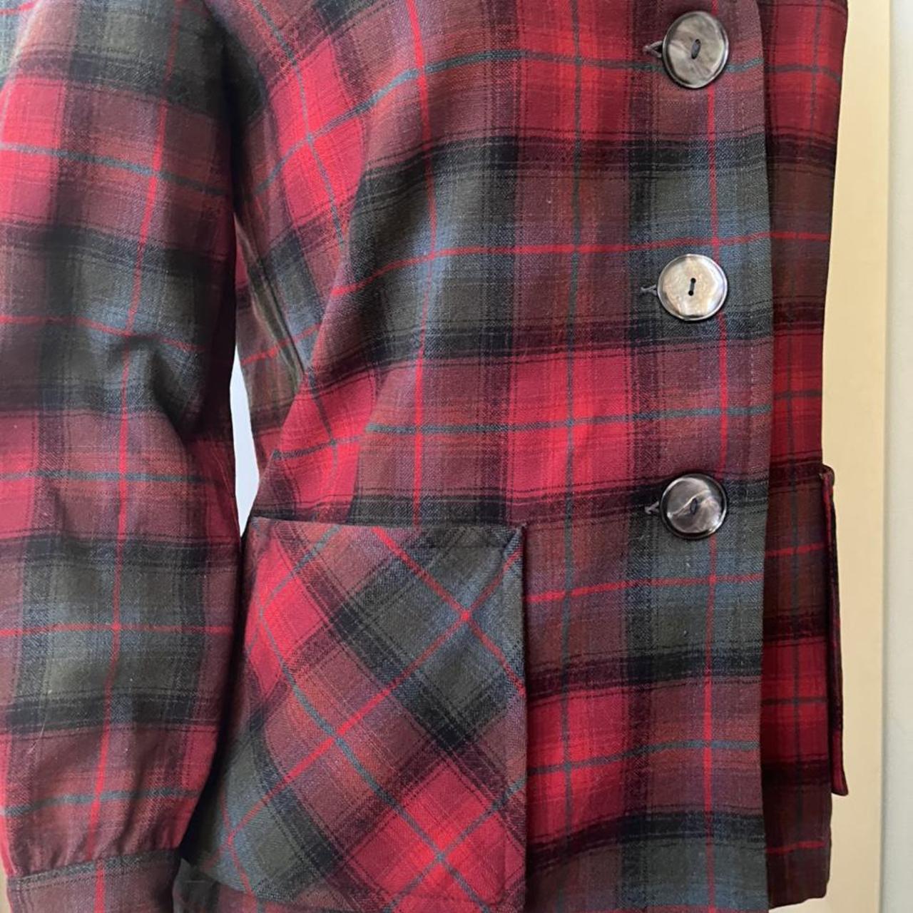 Vintage Red Plaid Pendleton Jacket 100% Virgin... - Depop