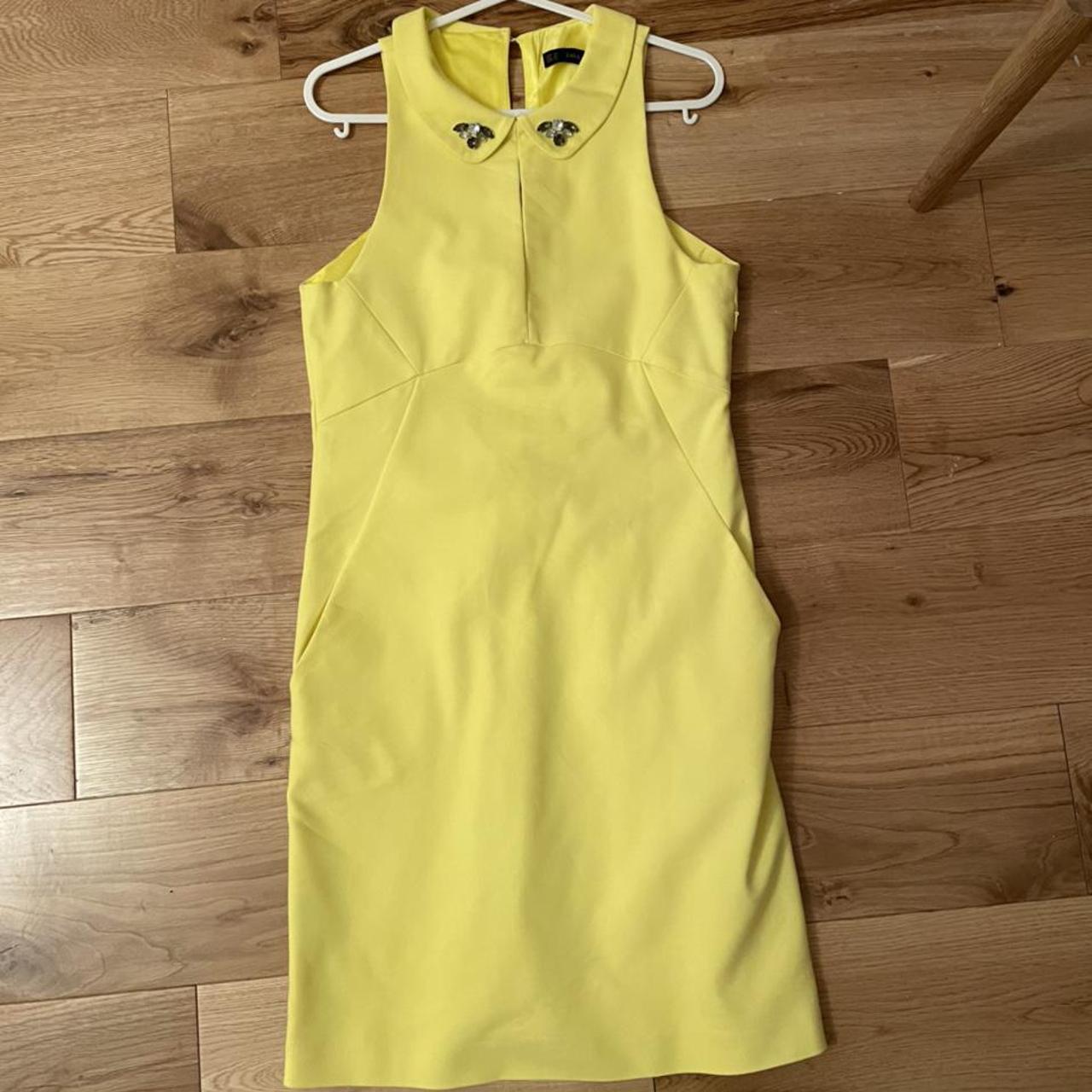 ZARA Peter Pan collar dress Yellow. Size XS Worn a... - Depop