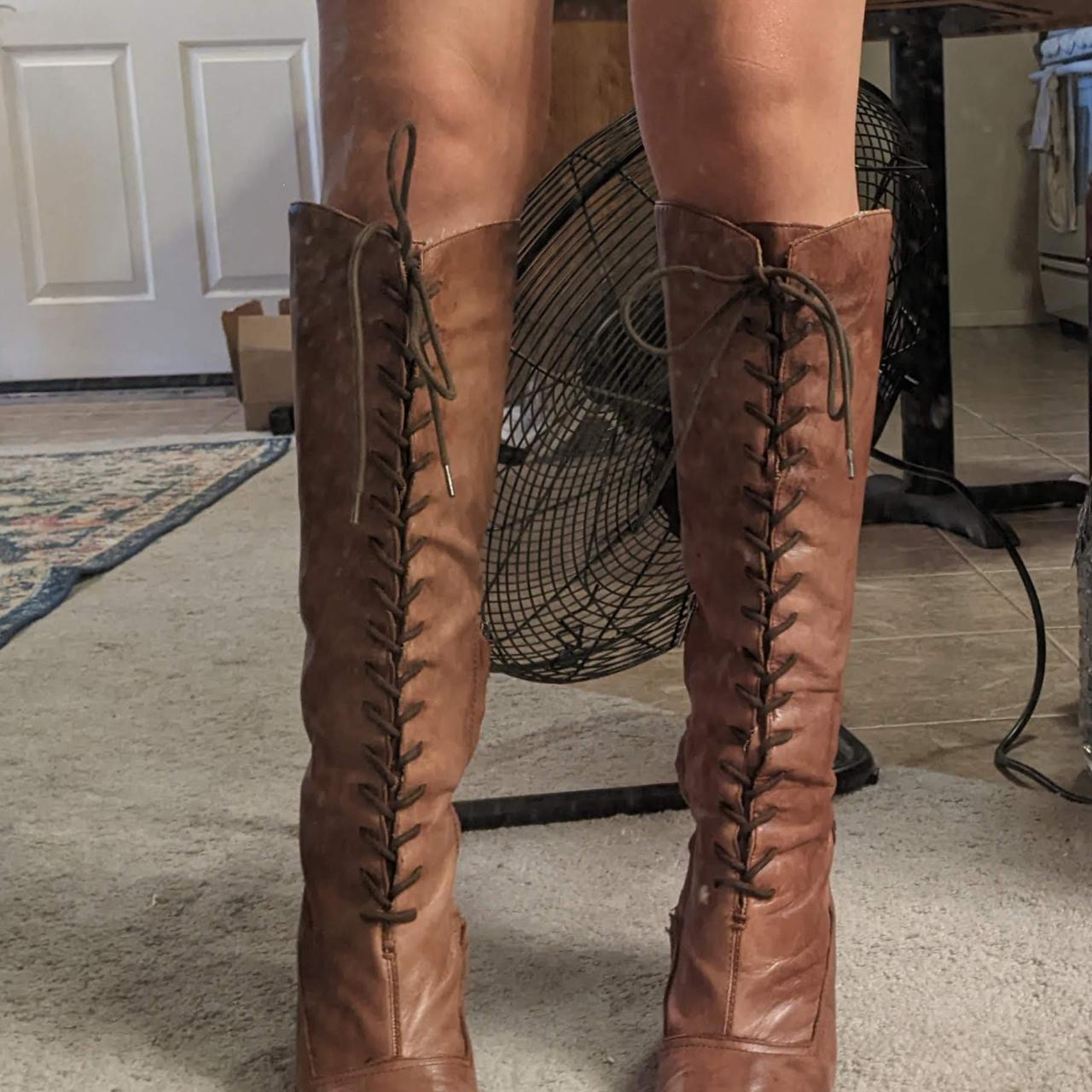 genuine leather lace up boots