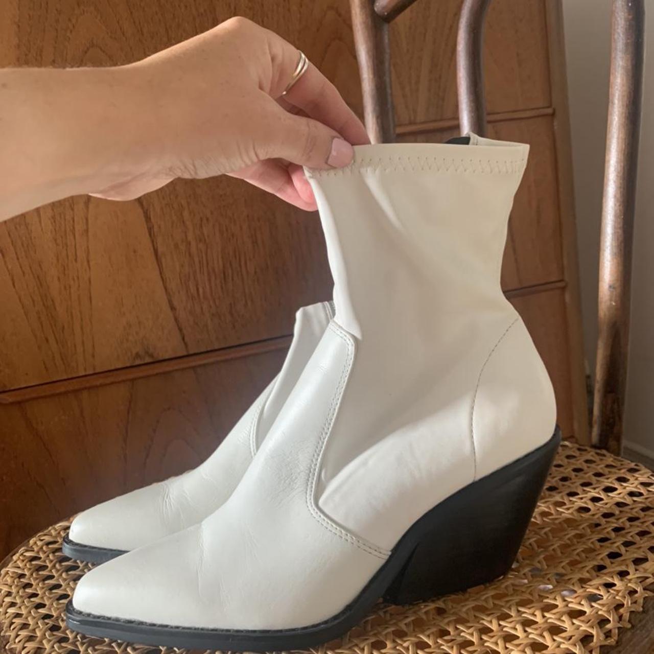 Discount Topshop Topshop White Cowboy Boots Topshop Rio Leather